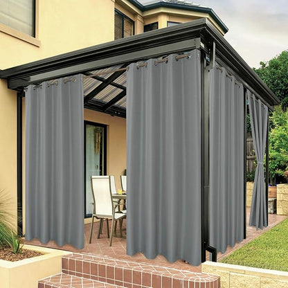 BONZER Outdoor Curtains for Patio Water Resistant | Heavy Privacy Light by Bonzer