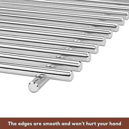 Grill Grates for Weber Spirit 300 & Spirit II GS4 300 Series, Stainless Steel Grates Replacement for Weber Spirit 310 E310 Grill Parts 7639 Spirit 700 Genesis Silver/Gold/Platinum B & C, 1000-3500
