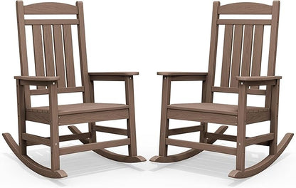 SERWALL Outdoor Rocking Chair Set of 2, Patio Rocking Chair, Porch Rocker by SERWALL