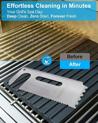 Stainless Steel Grill Scraper for Traeger Grills, Grill Grate Cleaner - Safe Bristle-Free Grill Cleaning Tool