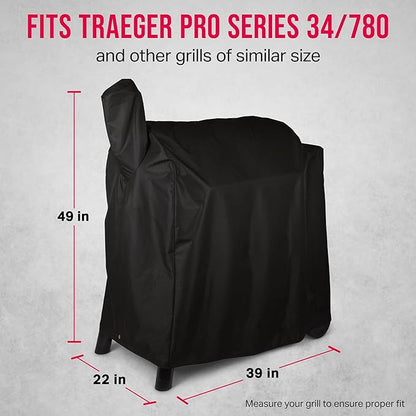 Grill Cover by Grillman, Black, 49 Inch, BBQ Outdoor Grill Covers, Charcoal & Gas Grills, Waterproof, Rip-Proof, Weather-Resistant, Anti-UV, Barbecue Cover for Weber, Genesis, Charbroil, Nexgrill, etc