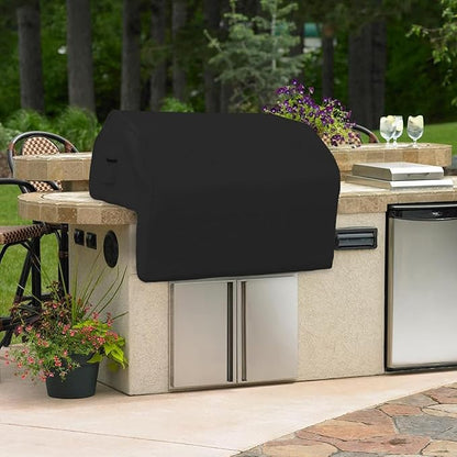 Covers & all Built-in Outdoor Grill Cover, Durable 12 Oz Waterproof Cover Max Material with Air Pocket & Elastic for Snug Fit (48" W x 27" D x 26" H Inches, Black)