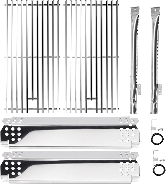 Hiorucet Grill Replacement Part for Nexgrill 2 Burner 720-0864 720-0864M, Replacement Part for Megamaster 720-0864MA, Cooking Grates, Heat Plates, Burner Tubes, Grill Igniters for Nexgrill 720-0864
