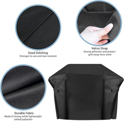 58" Grill Cover for Weber Genesis II, Genesis II LX 300 Series and Genesis 300 Series Gas Grills, Heavy Duty Waterproof UV and Fade Resistant Cover Replace Weber 7130, Outdoor BBQ Cover