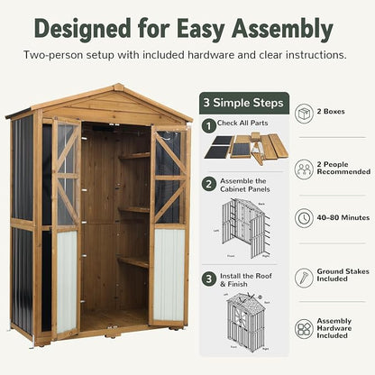 Ketive Outdoor Storage Cabinet, 72-Inch Tall, - Image 8