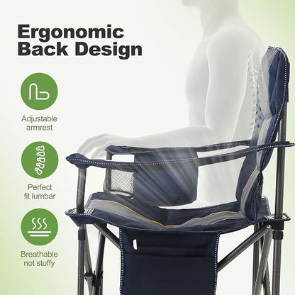 LET'S CAMP Folding Camping Chair Oversized Heavy Duty Padded Outdoor Chair - Image 8