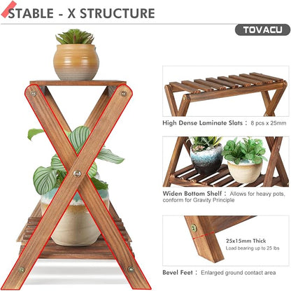 Small Plant Stand Shelf 2 Tier Desk Table Top Flower Succulent Stand | Indoor - Image 5
