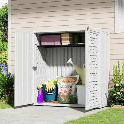 Outdoor Storage Cabinet Waterproof, Resin 62 Gallon Deck Box - Image 2