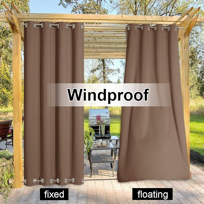NICETOWN Outdoor Curtain Grommet Top and Bottom, Thermal Insulated Keeps The - Image 5