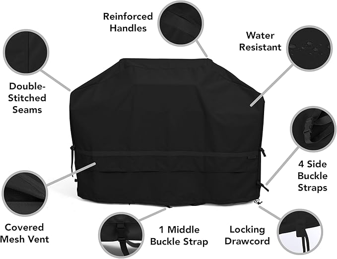 Covermates Grill Cover - Weather Resistant Outdoor Cover, Heavy Duty BBQ Covers for Large Outdoor Kitchen, Prestige 900D Polyester, 70 Inch, Black