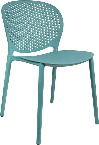 2xhome Set of 4 Patio Dining Chairs | Modern Stackable Outdoor Pool Side Chair - Image 8