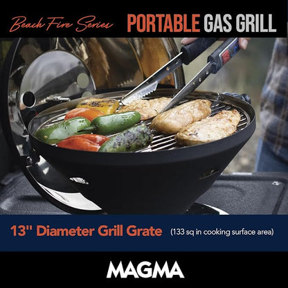 Magma C10-105-G Graphite Beach Fire Gas Grill | Portable Gas BBQ | Compact Propane Grill | Stylish Outdoor Cooker