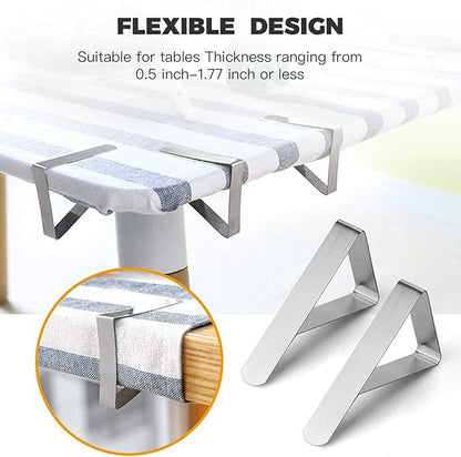 Tablecloth Clips, 60 Pack Table Cloth Holder Clips, Stainless Steel Tablecloth Clips for Outdoor Tables Restaurant Picnics Marquees Weddings Graduation Party (60pcs)