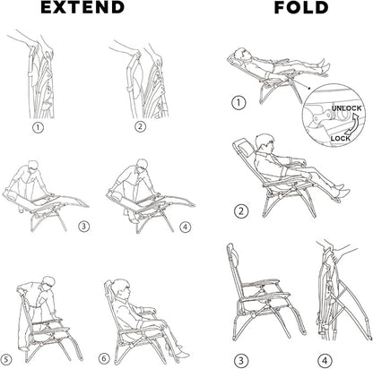 Colegence Oversized Padded Zero Gravity Chairs, 0-170° lock, removable side - Image 6
