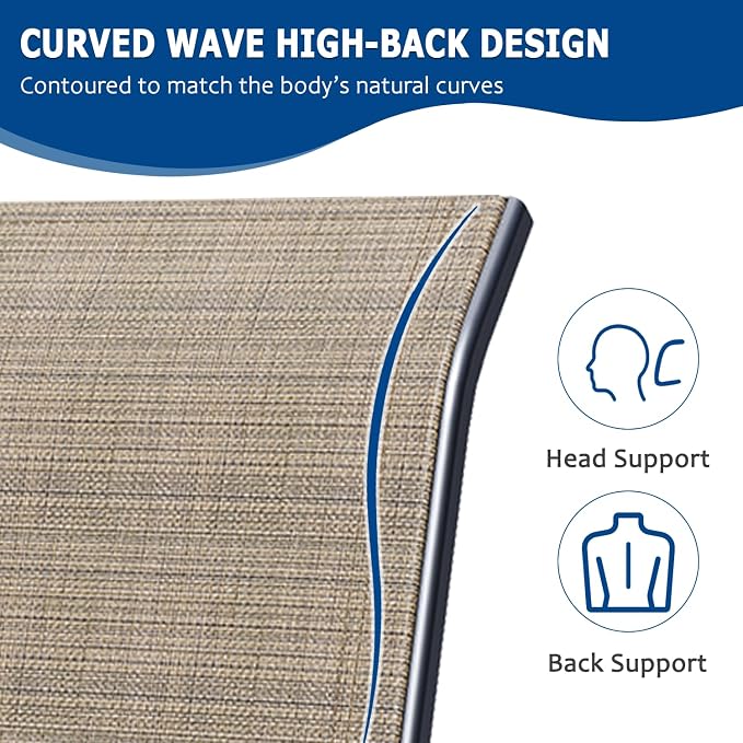 Outdoor Patio Chairs Set of 2, Mocha Stackable Outdoor Chairs, Lightweight - Image 4