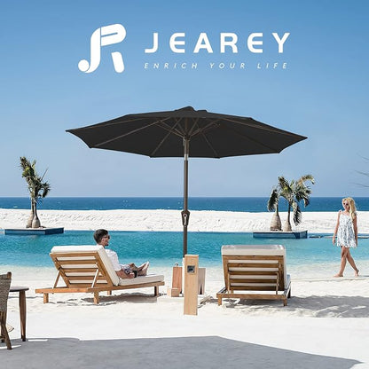 JEAREY 9FT Outdoor Patio Umbrella, Market Umbrella, Tilt & Crank UV Protection - Image 6