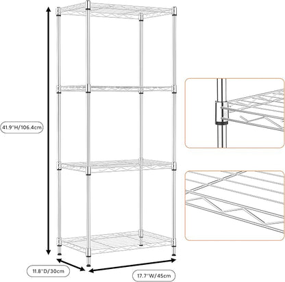 M MZG 4 Tiers Shelf Metal Storage Shelves Wire Rack Closet Organizers - Image 3