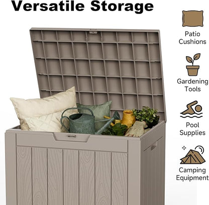 35 Gallon Outdoor Storage Box, Lockable Waterproof Deck Box - Image 4