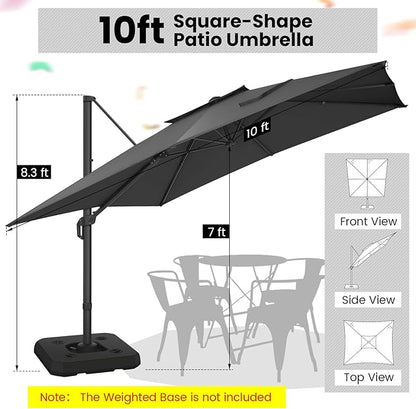 Hoteel Outdoor Patio Umbrella - 10ft Cantilever Umbrella - Image 2
