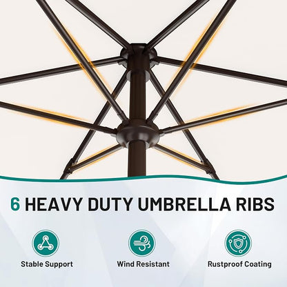 7.5FT Patio Umbrella Table Market Umbrella w/Tilt and Crank, Heavy-Duty Outdoor - Image 7