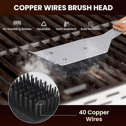 Steam Grill Scruber Brush for Outdoor Sponge Grill-Steam Grill Cheaning Scraper BBQ Brush-BBQ Accessory Grill Heavy Duty Brush for Grill Cleaning Scraper + Bristle Free Grill Brushs for Any Grill