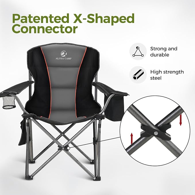 ALPHA CAMP Oversized Fully Padded Camping Chairs - Image 3