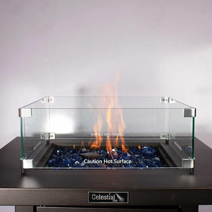 Celestial 17.5" x 17.5" x 6" Wind Guard, fits Celestial 12” Square Fire Pit Burner Pans for Gas Fire Pits