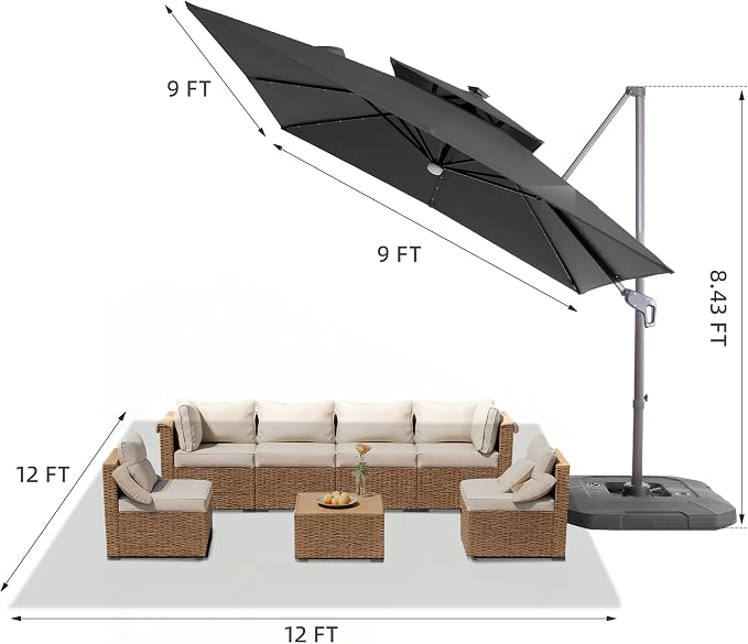 JZ-DZS Cantilever Patio Umbrella - Image 4