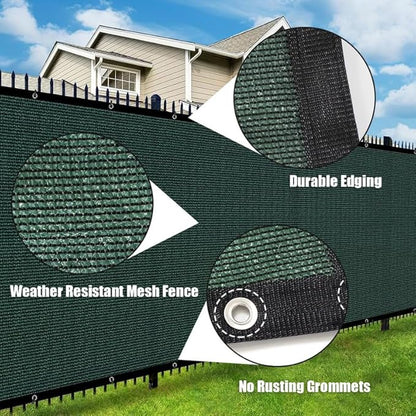 Privacy Fence Screen 6Ft X 109Ft Heavy Duty Outdoor Fencing Panels Windscreen Mesh Fabric Shade Net, 90% Visibility Blocking, Cable Zip Ties Included