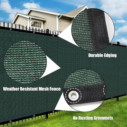 Privacy Fence Screen 5Ft X 139Ft Heavy Duty Outdoor Fencing Panels Windscreen Mesh Fabric Shade Net, 90% Visibility Blocking, Cable Zip Ties Included
