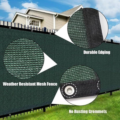Privacy Fence Screen 5Ft X 173Ft Heavy Duty Outdoor Fencing Panels Windscreen Mesh Fabric Shade Net, 90% Visibility Blocking, Cable Zip Ties Included
