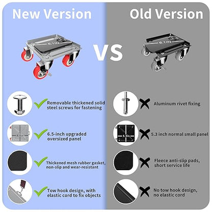 Furniture Dolly,Furniture Movers with 5 Wheels,Carbon Steel Panel Heavy Duty Dolly,Furniture Lifter with 5 360° Rotatable Rubber Universal Wheels,Maximum Load 3474 LBS(Silver)
