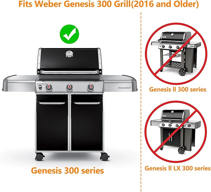 onlyfire Cast Iron Cooking Grate for Weber Genesis 300 Series Grills, Weber 7524 Grill Grate Replacement for Genesis E310 E320 E330 S310 S320 S330