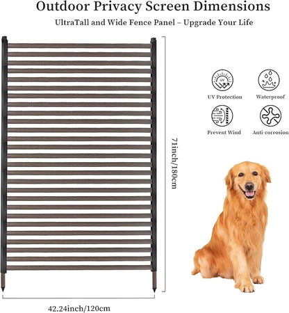 Outdoor Privacy Screens, 6FT X 4FT Decorative Privacy Fence Panels for Patio, Backyard and Garden(Brown)