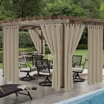 LORDTEX Indoor/Outdoor Curtains Waterproof Tab Top Patio Curtains | Sun - Image 4