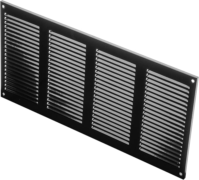 Repa Market 5-Pack Air Vent Cover 16x8 Inch (Outer Dimensions) Black Galvanized Steel Louvered Grill Cover with Mesh Screen/Wall or Ceiling Vent/HVAC Register for Indoor and Outdoor Ventilation