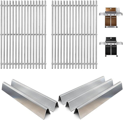 7620 Flavorizer Bars & 7528 Grill Grates for Weber Genesis 300 SER Gas Grill, Grill Parts for Webber Genesis E-310 S-310 E-320 S-320 E-330 S-330 EP-310 CEP-310 CEP-320 EP-320 CEP-330 EP-330