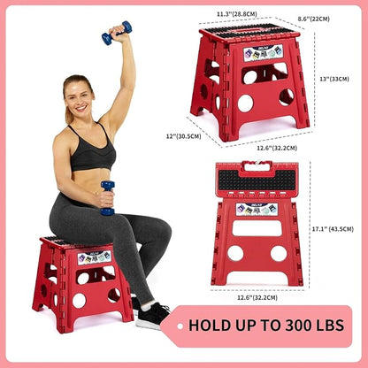Delxo Folding Step Stool 13 Inch, 300 Lbs Step Stool - Image 2