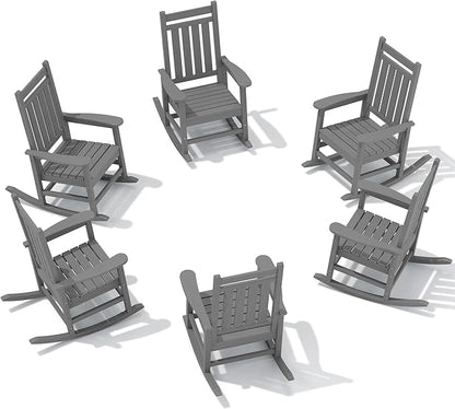 SERWALL Outdoor Rocking Chair Set of 6, Patio Rocking Chairs by SERWALL