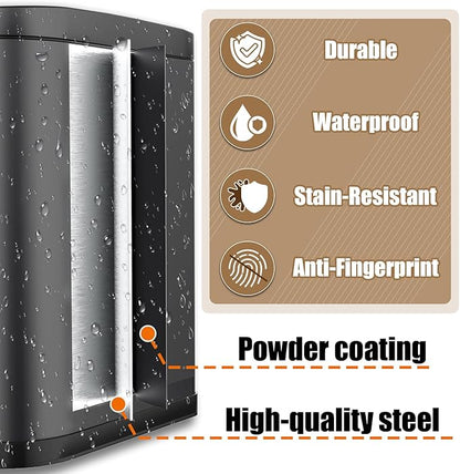Dog Poop Trash Can Outside with Odor Control Lid & Step Pedal, 3.2Gal Stainless Steel Outdoor Trash Can, Waterproof Dog Waste Container - Includes 3 Carbon Filters & Bin Bag Holder
