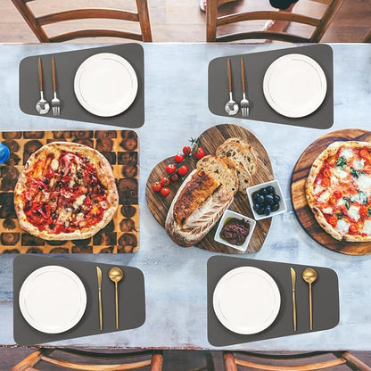 Faux Leather Waterproof Placemats Set of 8-Heat Resistant Non Slip and Scratch Resistant, Washable Indoor and Outdoor Dining Room Placemats for Kitchen, Dining Room and Patio Table Decoration