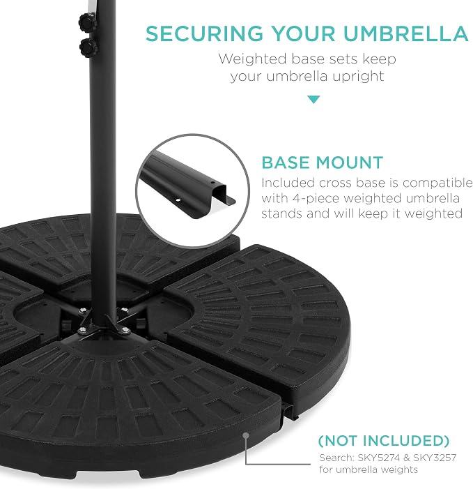 Best Choice Products 10ft Offset Hanging Market Patio Umbrella w/Easy Tilt - Image 5