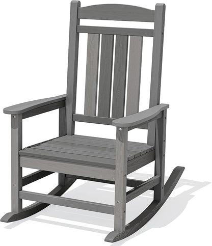 Oversized Outdoor Rocking Chair, Porch Rockers, Unique Gray | by KINGYES