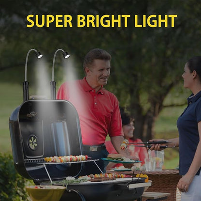 BBQ Grill Light, Barbecue Grilling Accessories for Outdoor Grill with Flexible Neck, Magnetic Base, Christmas Stocking Stuffers Birthday Grilling Gifts for Men Dad, 2 Pack-Batteries Included