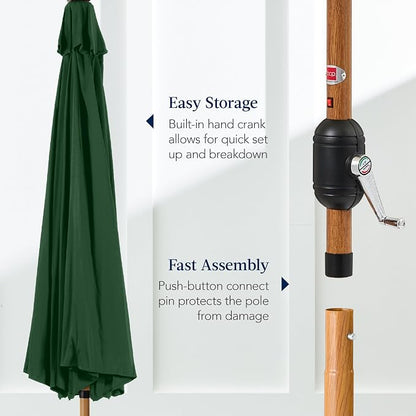 Best Choice Products 10ft Solar Market Patio Umbrella w/Woodgrain Pattern Pole - Image 7