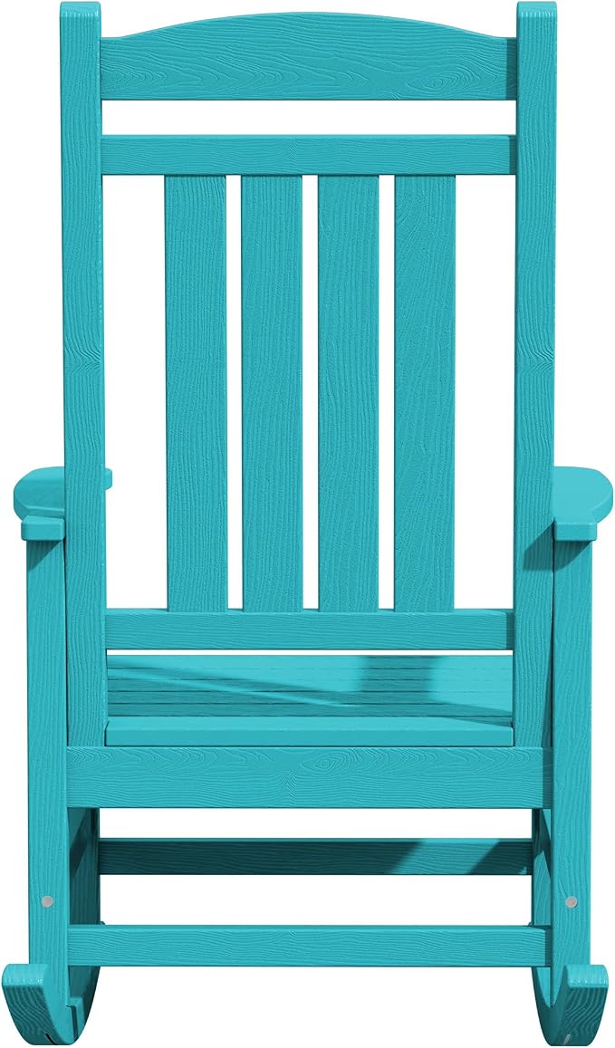 Oversized Outdoor Rocking Chairs Set of 4, HDPE Porch Rocker, Aruba | - Image 11