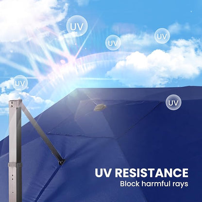 9' X 12' Cantilever Patio Umbrella Rectangular Outdoor Umbrellas | Heavy Duty - Image 9