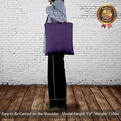 TOPDesign 24-Pack Economical 16"x15" Deep Purple Cotton Tote Bags, Lightweight Medium Reusable Grocery Shopping Cloth Bags, Suitable for DIY, Advertising, Promotion, Gift, Activity