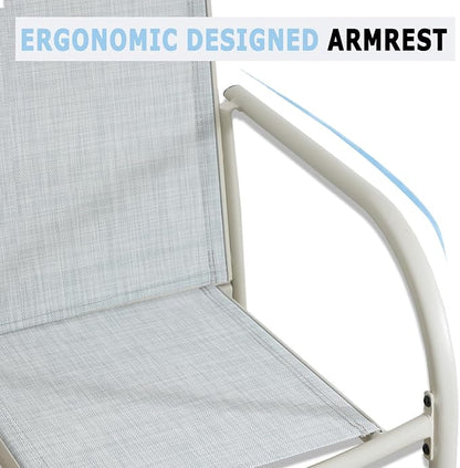Stackable Patio Chairs Set of 8, Outdoor Dining Chairs - Image 5