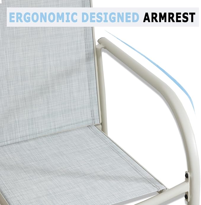 Stackable Patio Chairs Set of 4, Outdoor Dining Chairs - Image 4